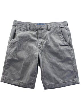 Arizona Jean Co Mens Shorts Size 34 Gray Flex Classic Fit Chino Flat Front